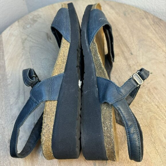 Naot Womens Size 41 10 Blue Leather Sandals with adjustable Straps & Rubber Sole - Picture 5 of 10